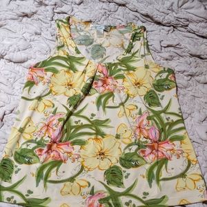 Pineapple Moon Hibiscus Tropical Sz S Dressy Tank